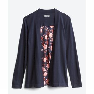 Market & Spruce Open Cardigan with Floral Back